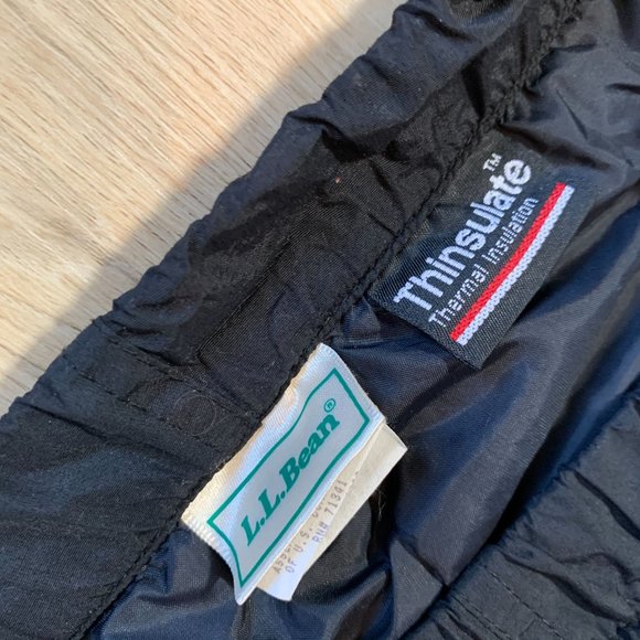 Vintage LL Bean Ski Pants Full Side Zip Thinsulate Mens Size Regular Large Black - Picture 7 of 12